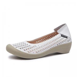 Low Chunky Heels Hollow Out Breathable Mom Shoes