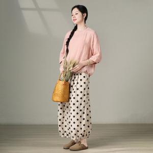 Baby Pink Linen Oversized T-shirt Blouse