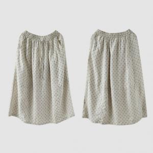 Drawstring Waist Maxi Linen Slit Skirt