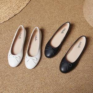 Bowknot Sheep Skin Comfy Working Ballet Flats