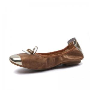 Glittering Toe Leather Elegant Ballet Flats