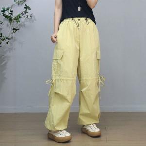 Versatile High Waist Drawstring Sports Cargo Pants