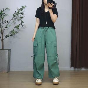 Versatile High Waist Drawstring Sports Cargo Pants