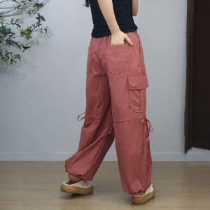 Versatile High Waist Drawstring Sports Cargo Pants