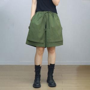 Patchwork Polo Neck Shirt with Wide Leg Shorts