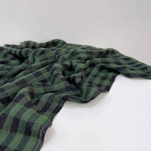 Classic Gingham Cotton Linen Shawl Scarf