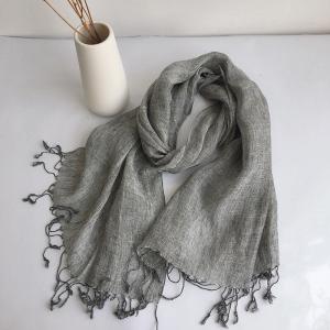 Solid Colors Linen Tassel Minimalist Scarf