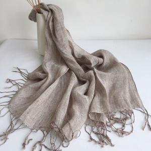 Solid Colors Linen Tassel Minimalist Scarf
