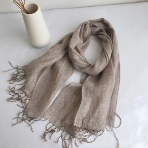 Solid Colors Linen Tassel Minimalist Scarf