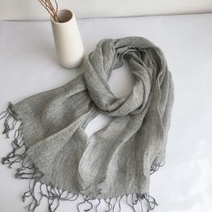 Solid Colors Linen Tassel Minimalist Scarf