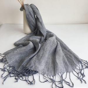 Solid Colors Linen Tassel Minimalist Scarf
