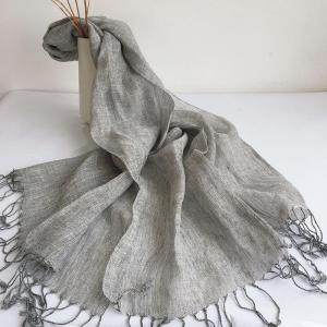 Solid Colors Linen Tassel Minimalist Scarf