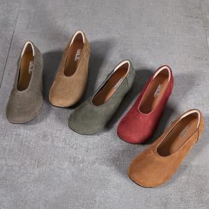 Lazy Day Leather Cozy Coastal Grandma Flats