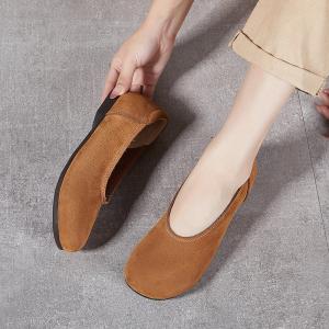 Lazy Day Leather Cozy Coastal Grandma Flats