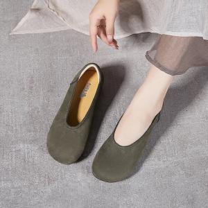 Lazy Day Leather Cozy Coastal Grandma Flats