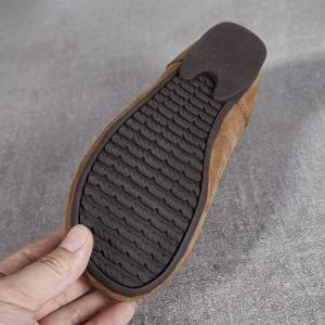 Lazy Day Leather Cozy Coastal Grandma Flats
