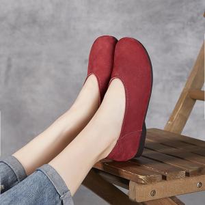 Lazy Day Leather Cozy Coastal Grandma Flats