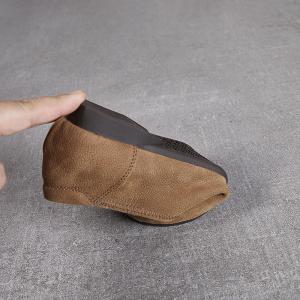 Lazy Day Leather Cozy Coastal Grandma Flats
