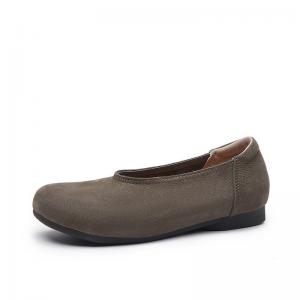 Lazy Day Leather Cozy Coastal Grandma Flats