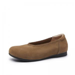 Lazy Day Leather Cozy Coastal Grandma Flats