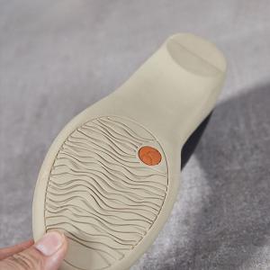 Chunky Heels Leather Comfortable Work Shoes