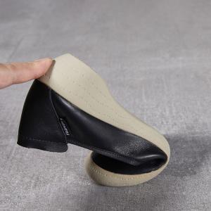Chunky Heels Leather Comfortable Work Shoes