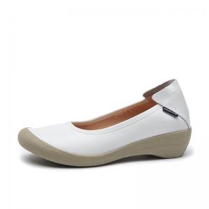Chunky Heels Leather Comfortable Work Shoes