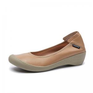 Chunky Heels Leather Comfortable Work Shoes