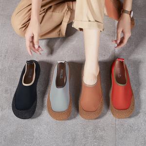 Sports Style Elastic Cloth Breathable Granny Flats