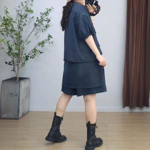Patchwork Polo Jean Shirt with Wide Leg Jorts