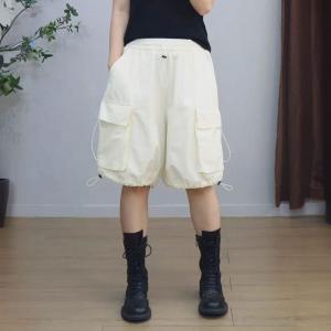 Hooded Short Jacket with Drawstring Cargo Shorts