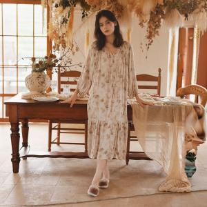 Loose-Fit Printed Backless Fishtail Pajamas Dress