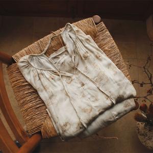 Loose-Fit Printed Backless Fishtail Pajamas Dress
