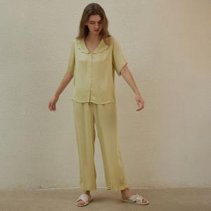 Embroidery Petal Collar Silky Nighties Sets