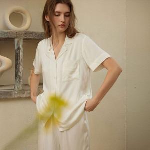 Embroidery Petal Collar Silky Nighties Sets