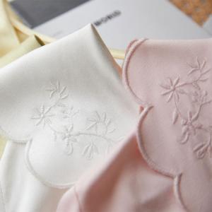 Embroidery Petal Collar Silky Nighties Sets