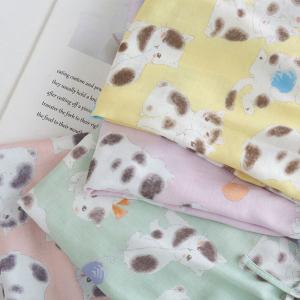 Cartoon Cat Bamboo Cotton Homewear Blouse with Shorts