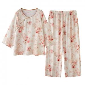 Beading Collar Loose Long Elegant Nightgowns Sets