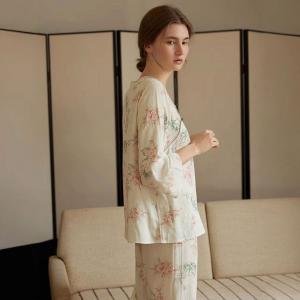 Beading Collar Loose Long Elegant Nightgowns Sets