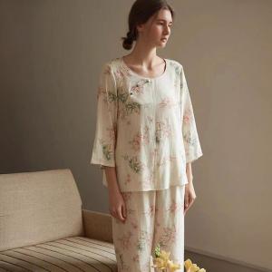 Beading Collar Loose Long Elegant Nightgowns Sets