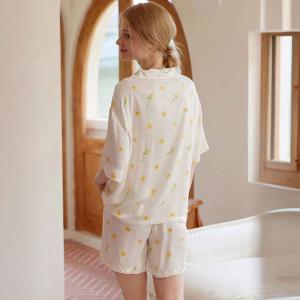Koala Patterned Pocket Pajamas Shirt with Silky Shorts