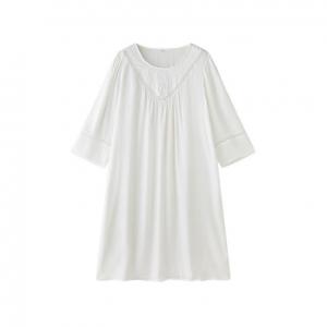 Embroidered Collar Crochet Silk One Piece Pajamas