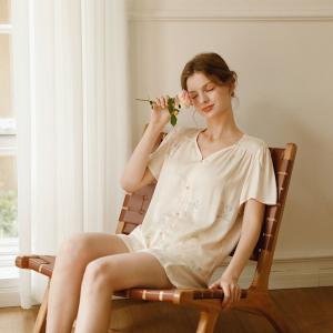 V-Neck Silky Printed Luxury Loungewear Sets