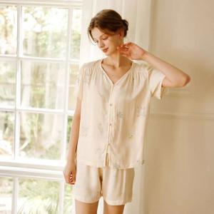 V-Neck Silky Printed Luxury Loungewear Sets
