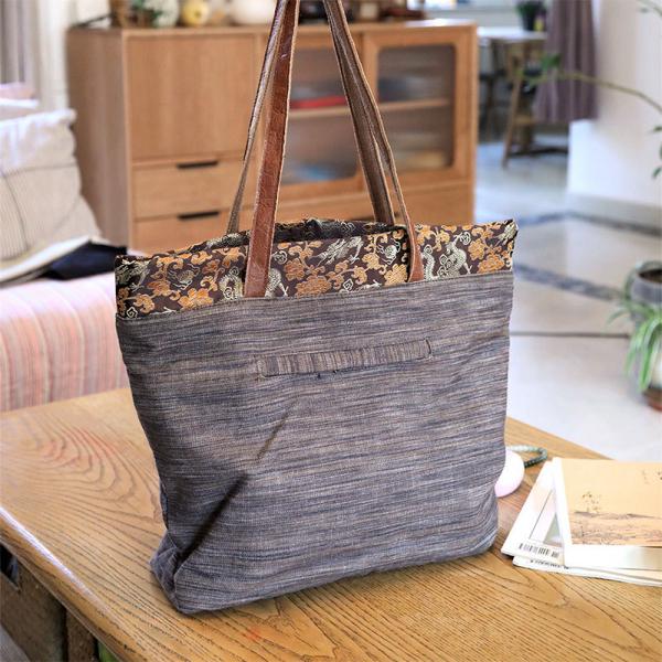 Yarn-Dyed Cotton Linen Teacher Tote Bag