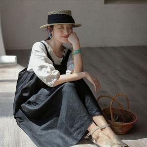 Beach Style Linen Loose Sundress Open Back Holiday Maxi Dress
