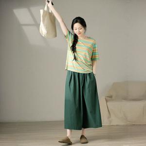 Colorful Chunky Striped Cozy Casual T-shirt