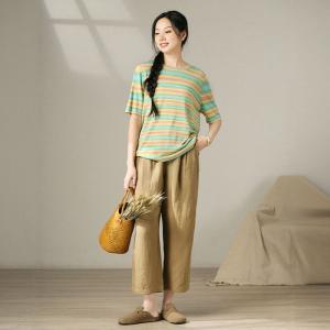 Colorful Chunky Striped Cozy Casual T-shirt