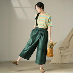 Colorful Chunky Striped Cozy Casual T-shirt