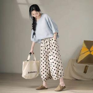 French Chic Pastel Blue Linen Shirt for Women